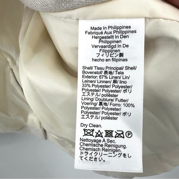 J Crew Helena Blazer in stretch linen flax ivory Size 6 - Picture 5 of 7